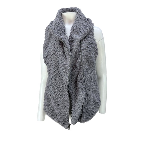 PATAGONIA Feather Gray Pelage Faux Fur Fleece Vest Sz Small - Picture 7 of 8